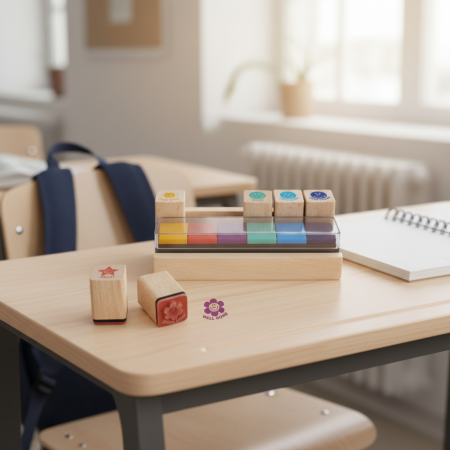 Stampile din lemn cu cerneala pt.profesori, mesaje de recompensa, Trendhaus set 6 bucati [1]