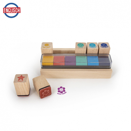 Accesorii Scolare - Stampile din lemn cu cerneala pt.profesori, mesaje de recompensa, Trendhaus set 6 bucati