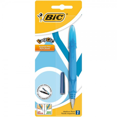 Stilou Bic EasyClic, varf M, alimentare rezerve, grip cauciucat, blister (+1 rezerva), diverse culori [2]