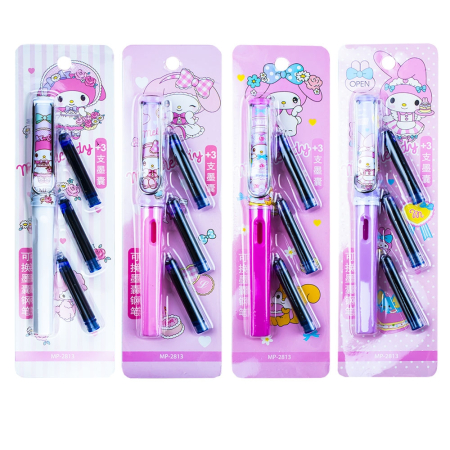 Stilouri - Stilou cu 3 rezerve pe blister, My melody