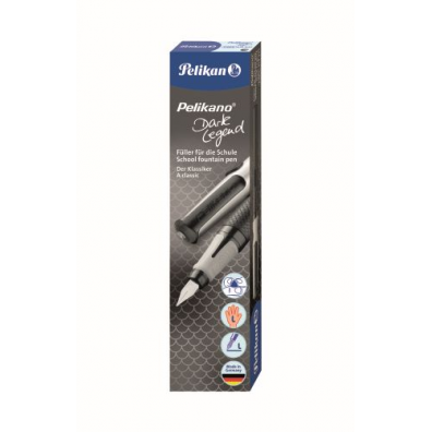 Stilouri - Stilou Pelikano Dark Legend pentru stangaci cu grip, Penita L + rezerva albastra