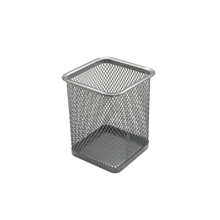 Suporti birou & organizatoare - Suport birou patrat argintiu ECADA