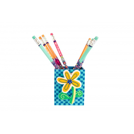 Accesorii Scolare - Suport scolar instrumente de scris din lemn, floare