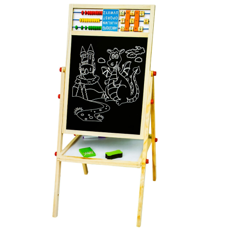 Rechizite Școlare - Tablita magnetica din lemn, 2 fete + accesorii