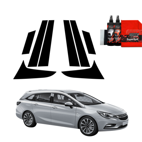 Bodyshield - 8in1 folie de protecție neagră pentru coloana B-C - Opel Astra J Kombi 5D (2012-2015)