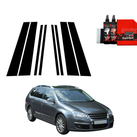 Bodyshield - 8in1 folie de protecție neagră pentru coloana B-C - Volkswagen Golf 5 Variant (2003-2009)