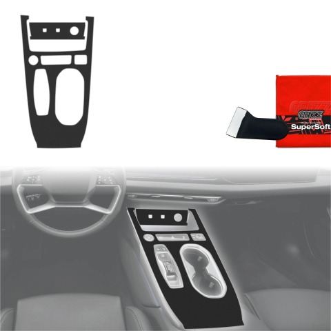 Folie interior - Folie de protecție 2în1 pentru consola centrală - Audi A6 C9 (2025-2026) Negru Mat Antiamprentă