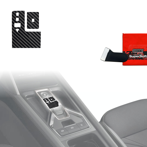 Folie interior - Folie de protecție 2în1 pentru consola centrală - Cupra Formentor Facelift (2024-2026) Aspect Carbon Lucios