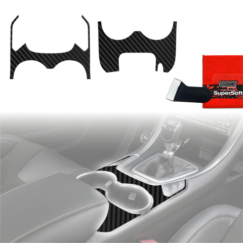 Folie interior - Folie de protecție 2în1 pentru consola centrală - Ford Mondeo MK5 (2014-2022) Aspect carbon mat anti-amprentă