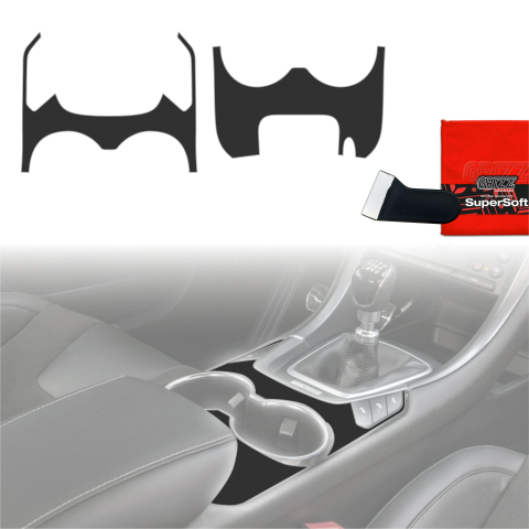 Folie interior - Folie de protecție 2în1 pentru consola centrală - Ford Mondeo MK5 (2014-2022) Negru mat anti-amprentă