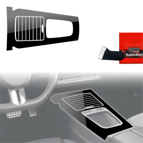 Folie interior - Folie de protecție 2în1 pentru consola centrală - Mercedes Clasa A W177 (2018-2026) Negru lucios