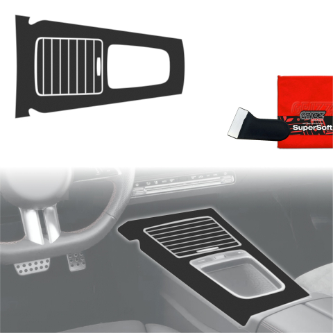 Folie interior - Folie de protecție 2în1 pentru consola centrală - Mercedes Clasa A W177 (2018-2026) Negru Mat Antiamprentă