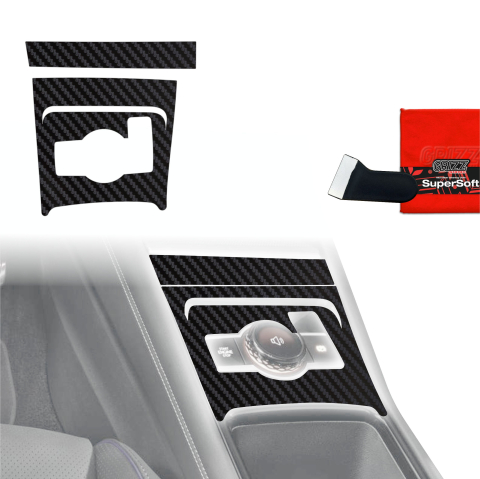 Folie interior - Folie de protecție 2în1 pentru consola centrală - Volkswagen Tiguan 3 (2024-2026) Aspect carbon mat antiamprentă