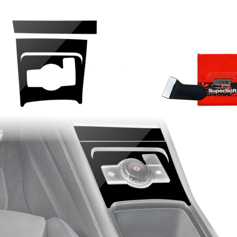 Folie interior - Folie de protecție 2în1 pentru consola centrală - Volkswagen Tiguan 3 (2024-2026) Negru lucios
