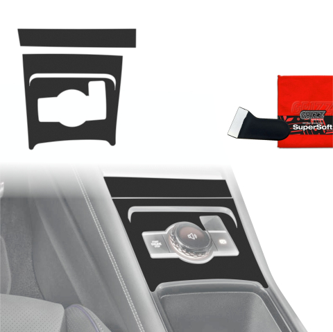 Folie interior - Folie de protecție 2în1 pentru consola centrală - Volkswagen Tiguan 3 (2024-2026) Negru Mat Antiamprentă