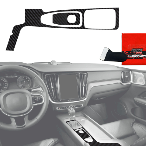 Folie interior - Folie de protecție 2în1 pentru consola centrală - Volvo XC90 D4 (2017-2018) Aspect carbon mat anti-amprentă