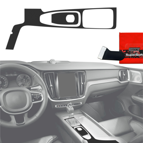Folie interior - Folie de protecție 2în1 pentru consola centrală - Volvo XC90 D4 (2017-2018) Negru mat antiamprentă