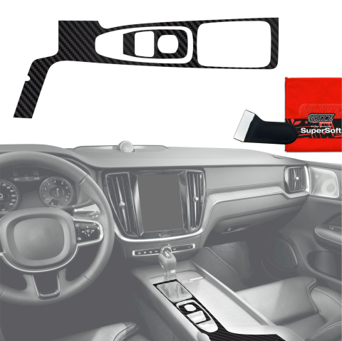 Folie interior - Folie de protecție 2în1 pentru consola centrală - Volvo XC90 D4 Drive Mode (2014-2017) Aspect carbon mat anti-amprentă