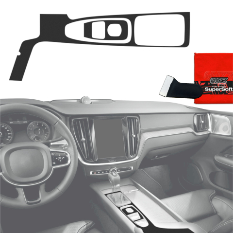 Folie interior - Folie de protecție 2în1 pentru consola centrală - Volvo XC90 T6 Mod de condus (2014-2021) Negru mat antiamprentă