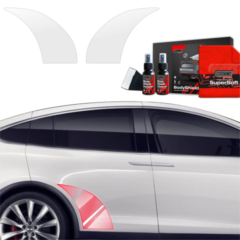 Folie interior - Folie de protecție 2în1 pentru prag lateral spate - Tesla Model X (2021-2026)