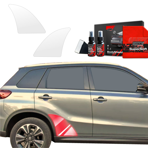 Folie interior - Folie de protecție 2în1 pentru pragul lateral spate - Suzuki Vitara Facelift (2024-2026)
