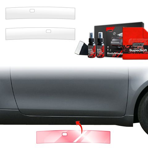 Folie interior - Folie de protecție 2în1 pentru praguri - Fiat 500 (2016-2026)