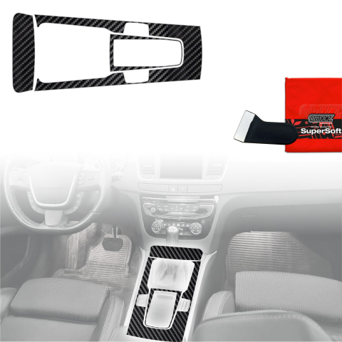 Folie interior - Folie de protecție 3în1 pentru consola centrală - Peugeot 508 cutie manuală (2010-2018) Aspect carbon lucios