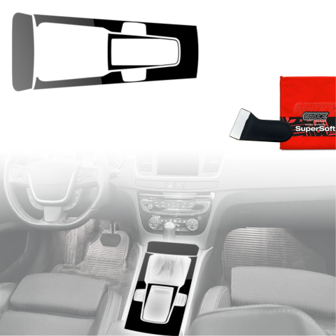 Folie interior - Folie de protecție 3în1 pentru consola centrală - Peugeot 508 cutie manuală (2010-2018) Negru lucios