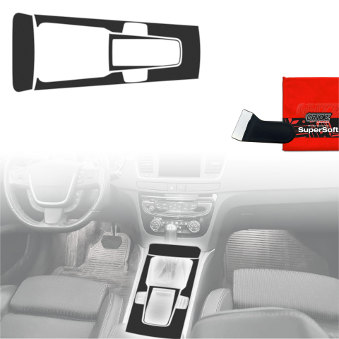 Folie interior - Folie de protecție 3în1 pentru consola centrală - Peugeot 508 cutie manuală (2010-2018) Negru mat antifingerprint