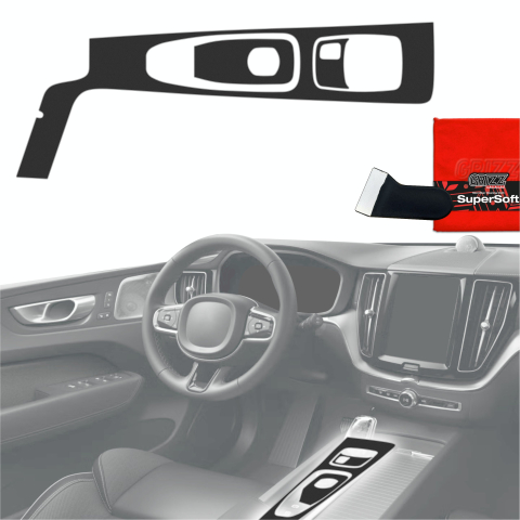 Folie interior - Folie de protecție 3în1 pentru consola centrală - Volvo XC60 B5 (2021-2022) Negru Mat Antiamprentă