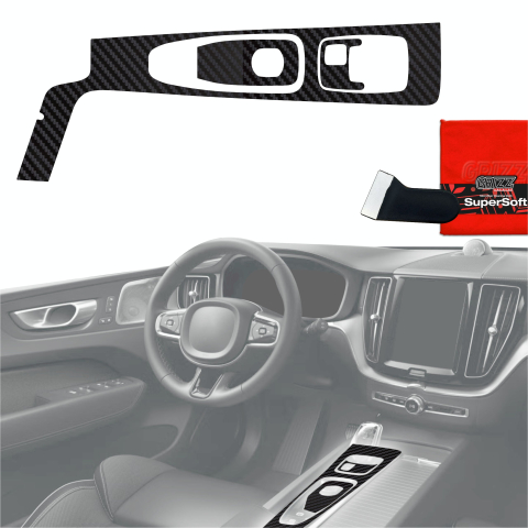 Folie interior - Folie de protecție 3în1 pentru consola centrală - Volvo XC60 B5 (2023-2024) Aspect carbon mat antiamprentă