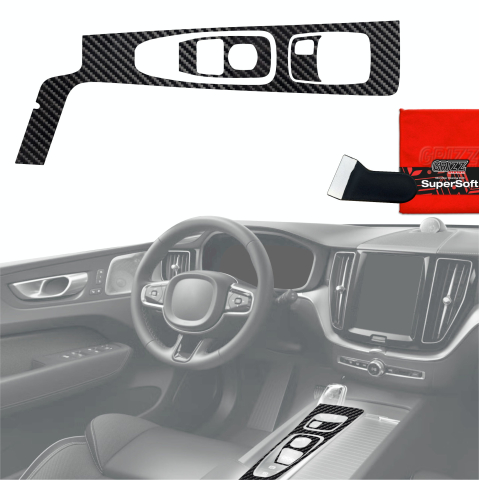 Folie interior - Folie de protecție 3în1 pentru consola centrală - Volvo XC60 B5 Mod de condus (2020) Aspect carbon lucios