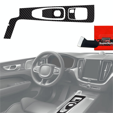 Folie interior - Folie de protecție 3în1 pentru consola centrală - Volvo XC60 T8 (2021-2022) Aspect carbon mat anti-amprentă