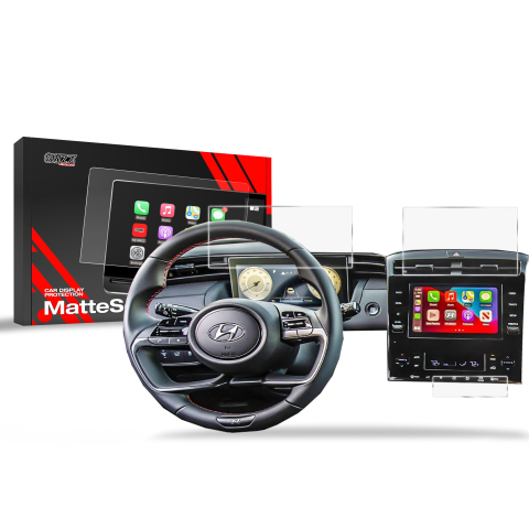 Folie Ecran - Folie de protecție 3în1 pentru ecran Hyundai Tucson 8" (2020-2024) Anti-amprentă, Mată