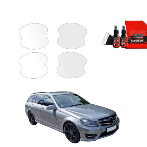 Bodyshield - Folie de protecție 4în1 pentru adâncituri mânere uși - Mercedes Benz C Clasa S204 Combi Facelifting (2011-2014)