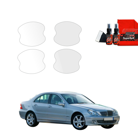 Bodyshield - Folie de protecție 4în1 pentru adâncituri mânere uși - Mercedes Benz C Clasa W203 Sedan (2000-2007)