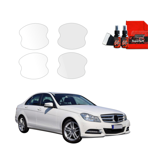 Bodyshield - Folie de protecție 4în1 pentru adâncituri mânere uși - Mercedes Benz C Clasa W204 Sedan Facelifting (2011-2014)