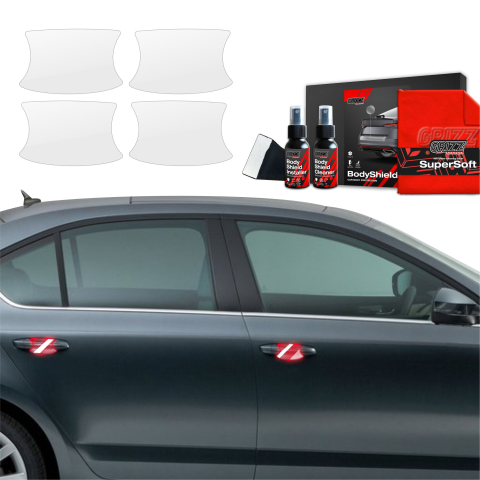 Bodyshield - Folie de protecție 4în1 pentru adâncituri mânere uși - Skoda Octavia 3 (2017-2020)