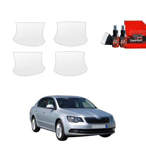Bodyshield - Folie de protecție 4în1 pentru adâncituri mânere uși - Skoda Superb 2 Facelifting (2013-2015)