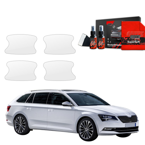 Bodyshield - Folie de protecție 4în1 pentru adâncituri mânere uși - Skoda Superb 3 Combi (2016-2019)