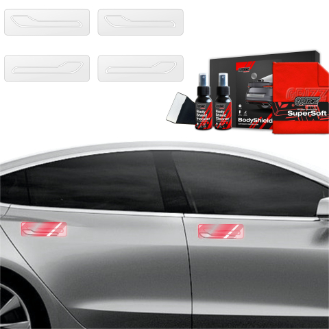 Bodyshield - Folie de protecție 4în1 pentru adâncituri mânere uși - Tesla Model 3 (2017-2020)