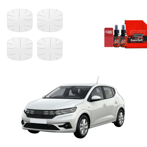 Bodyshield - Folie de protecție 4în1 pentru adânciturile mânerelor ușilor - Dacia Sandero (2020-2026)