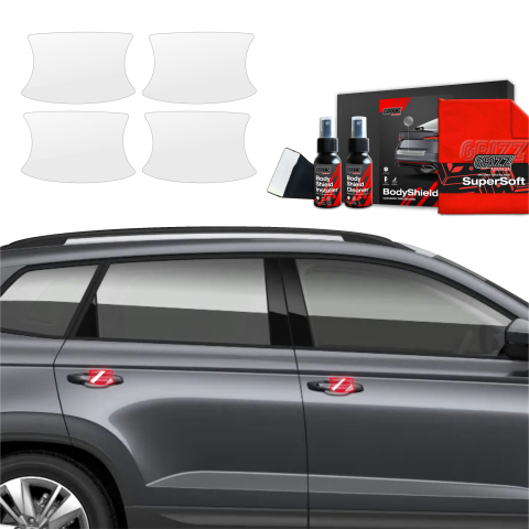 Bodyshield - Folie de protecție 4în1 pentru adânciturile mânerelor ușilor - Skoda Karoq (2022-2026)