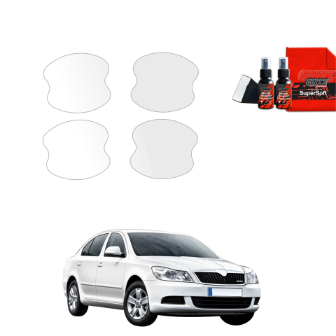Bodyshield - Folie de protecție 4în1 pentru adânciturile mânerelor ușilor - Skoda Octavia 2 Sedan Facelifting (2008-2013)