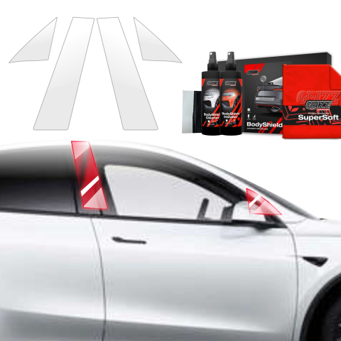 Bodyshield - Folie de protecție 4în1 pentru coloana A-B - Tesla Model Y Juniper (2024-2025)