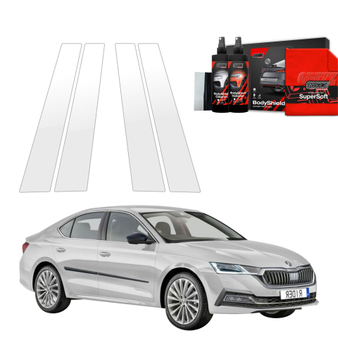 Bodyshield - Folie de protecție 4în1 pentru coloana B-C - Skoda Octavia 4 Hatchback (2019-2024)