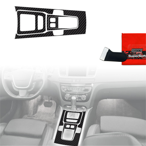 Folie interior - Folie de protecție 4în1 pentru consola centrală - Peugeot 508 (2010-2018) aspect carbon mat, anti-amprentă