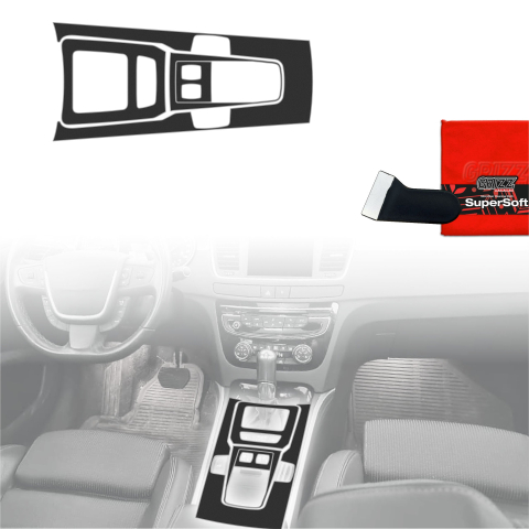 Folie interior - Folie de protecție 4în1 pentru consola centrală - Peugeot 508 (2010-2018) Negru Mat Antiamprentă