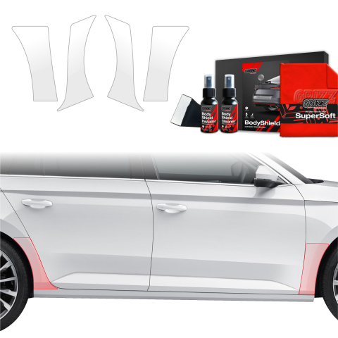 Folie de protecție 4în1 pentru prag lateral spate și față - Skoda Superb 3 Combi (2015-2019)