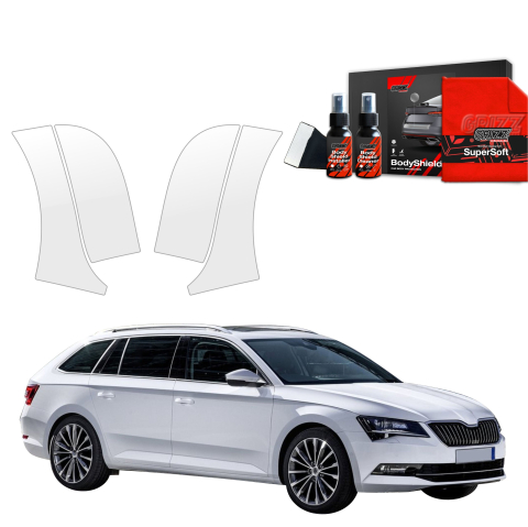 Folie interior - Folie de protecție 4în1 pentru prag lateral spate și față - Skoda Superb 3 Combi (2016-2019)